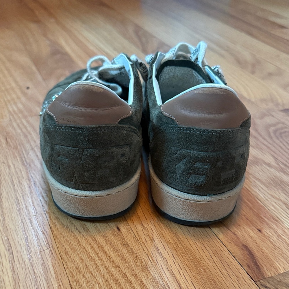 Golden Goose Olive Green and Tan Sneakers - Picture 3 of 7